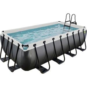 EXIT Black Leather Pool Schwarz 400 x 200x 100 cm m. Filterpumpe