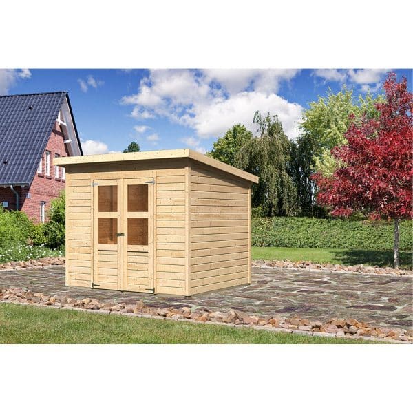 Woodfeeling Holz-Gartenhaus/Gerätehaus Neuenburg 3 Natur BxT: 238 cm x 210 cm by Karibu