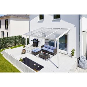 Terrassenüberdachung Premium (BxT) 309 cm x 306 cm Weiß Acryl Klar