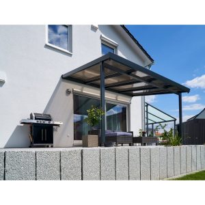Terrassenüberdachung Premium (BxT) 410 cm x 306 cm Anthrazit Polycarbonat Bronce