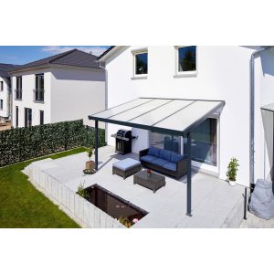 Terrassenüberdachung Premium (BxT) 410 cm x 306 cm Anthrazit Acryl Klima Blue