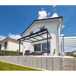 Terrassenüberdachung Premium (BxT) 410 cm x 406 cm Anthrazit Acryl Klar