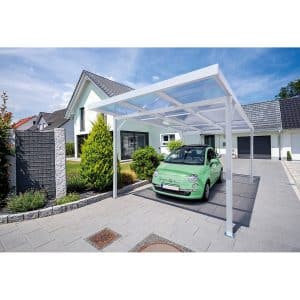 Carport Premium Weiß PC Stegplatte klar 309