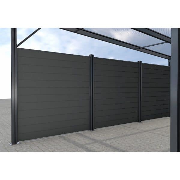 Gutta Seitenwand Carport Premium Anthrazit WPC Dielen Dunkelgrau