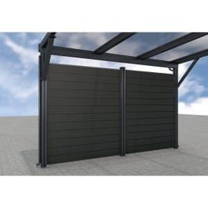 Gutta Rückwand Carport Premium Anthrazit WPC Dielen Dunkelgrau