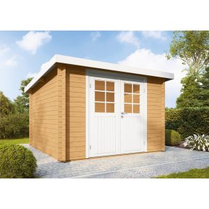 Wolff Finnhaus Holz-Gartenhaus/Gerätehaus Pulti 34-C Typ 2 Natur geölt BxT: 360 cm x 360 cm