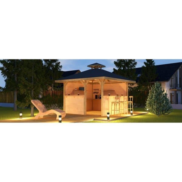 Weka Pavillon Gartenoase 651 Gr. 2 mit Dachaufsatz 380 cm x 380 cm