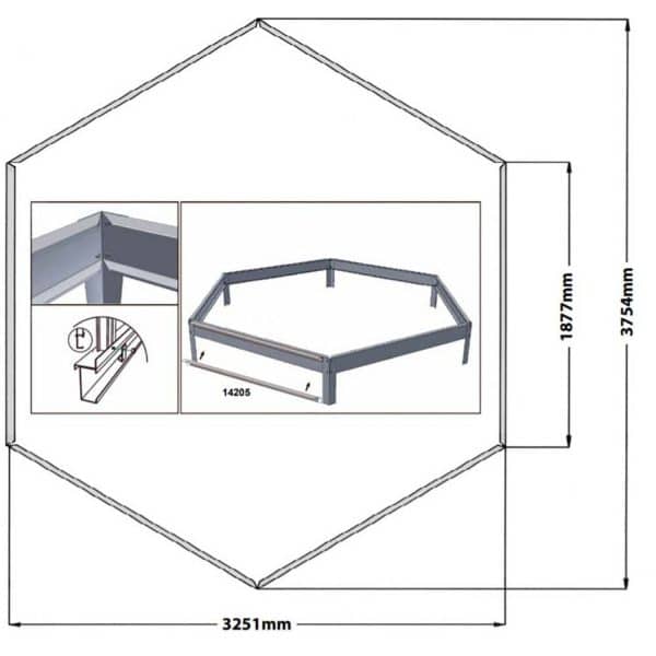 Halls Stahlfundament Atrium Höhe 12 cm Schwarz