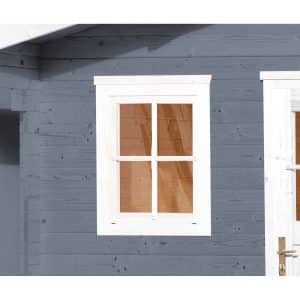 Einzelfenster Weiß 69 x 79 cm für Weka Gartenhaus/Gerätehaus mit Wandstärke 21/28 mm