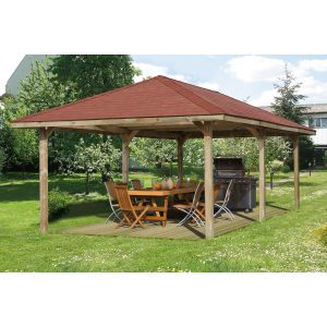 Weka Pavillon Gartenoase 651 B Gr.3 Sparset 433 cm x 778 cm