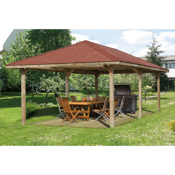 Weka Pavillon Gartenoase 651 B Gr.3 Sparset 433 cm x 778 cm