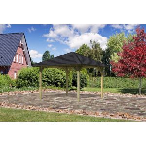 Pavillon Bever 2 Set kdi  mit Schindeln Schwarz 289 cm x 289 cm x 297 cm