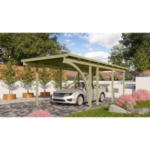 Karibu Einzelcarport Eco 2 mit Einfahrtsbogen