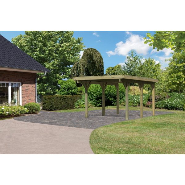 Karibu Einzelcarport Classic 1 Stahl-Dach 273 cm x 394