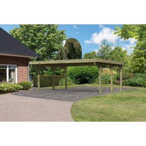 Karibu Doppelcarport Classic 1 Stahl-Dach 563 cm x 394