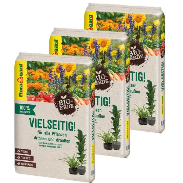 Floragard Bio-Universalerde Vielseitig 30 l (3 x 10 l)