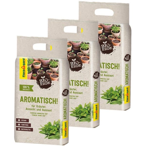 Floragard Bio-Kräutererde Aromatisch 9 l (3 x 3 l)