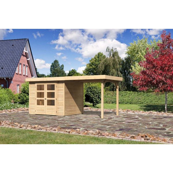 Karibu Gartenhaus/Gerätehaus Boras 3 Set Natur 491 cm x 238 cm