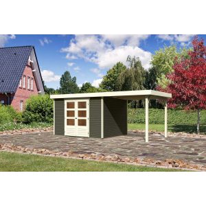 Karibu Gartenhaus/Gerätehaus Boras 5 Set Terragrau 554 cm x 262 cm