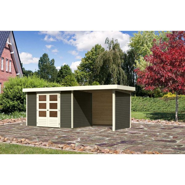 Karibu Gartenhaus/Gerätehaus Boras 4 Set Terragrau