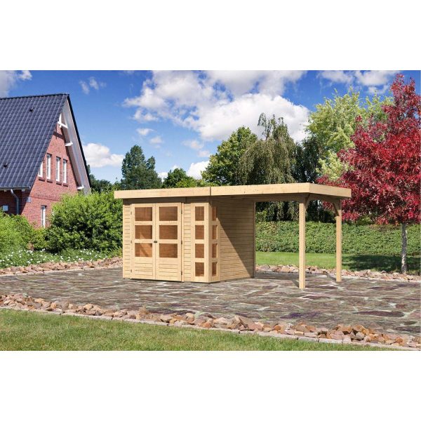 Karibu Gartenhaus/Gerätehaus Sölve 3 Set Natur 508 cm x 238 cm