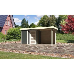 Karibu Gartenhaus/Gerätehaus Linköbing 3 Set Terragrau