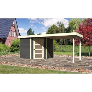 Karibu Gartenhaus/Gerätehaus Linköbing 5 Set Terragrau 530 cm x 262 cm