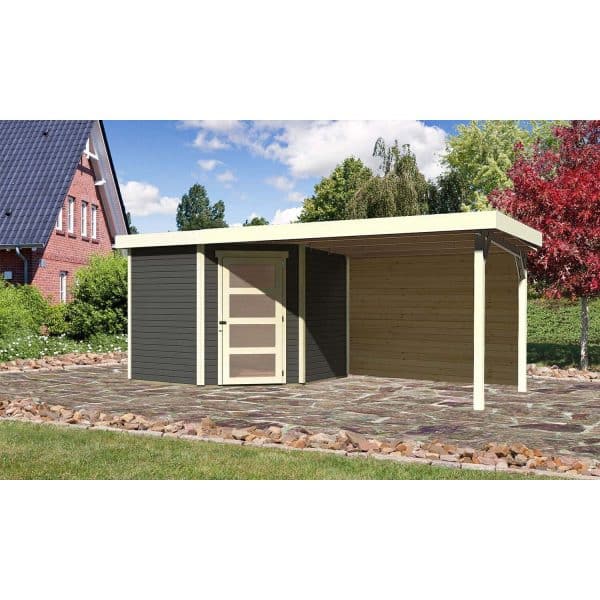 Karibu Gartenhaus/Gerätehaus Linköbing 5 Set Terragrau