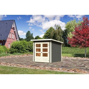 Karibu Gartenhaus/Gerätehaus Stockach 2 Terragrau 212 cm x 210 cm