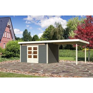 Karibu Gartenhaus/Gerätehaus Kumla 7 Set Terragrau 702 cm x 273 cm