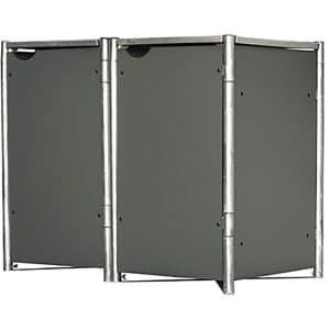 Hide Mülltonnenbox Kunststoff für 2 Tonnen 81 cm x 140 cm x 116 cm Grau