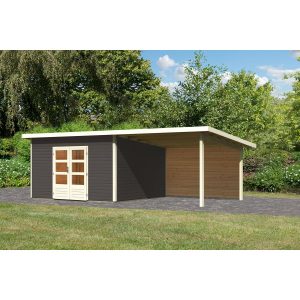 Karibu Gartenhaus/Gerätehaus Karlskoga 5 Set Terragrau 724 cm x 420 cm