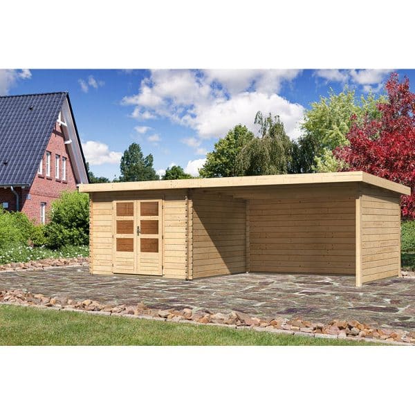 Karibu Gartenhaus/Gerätehaus Ängelholm 5 Set Aktion Natur