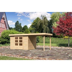 Karibu Gartenhaus/Gerätehaus Boras 4 Set Natur 554 cm x 238 cm