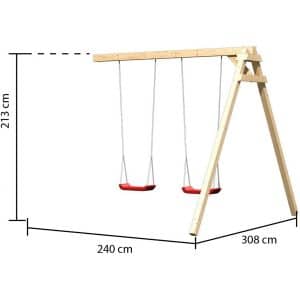 Doppelschaukel Anbau naturb.