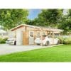Alpholz Holzgarage mit Carport 44 ISO ohne Imprägnierung