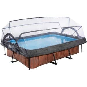 EXIT Wood Pool Braun 300x200x65cm m. Filterpumpe u. Abdeckung