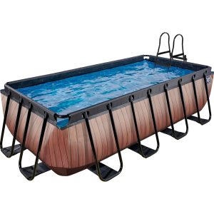 EXIT Wood Pool Braun 400x200x100cm m. Sandfilterpumpe