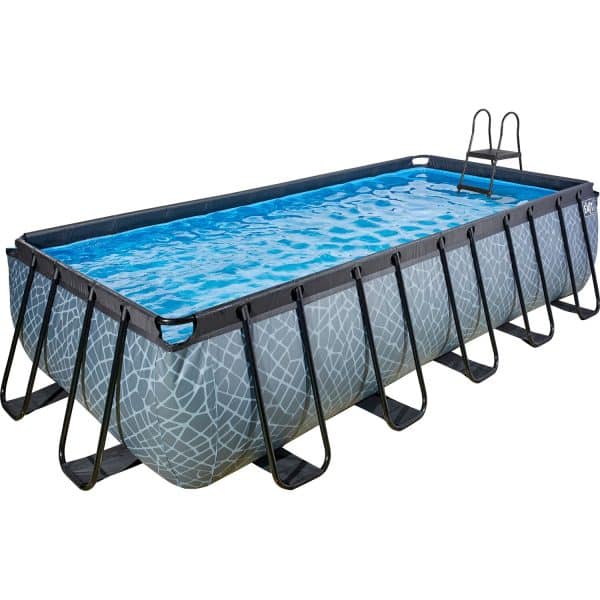 EXIT Stone Pool Grau 540x250x122cm m. Filterpumpe