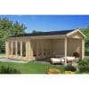 Alpholz Gartenhaus/Gerätehaus Freiburg-44 Natur 755 cm x 399 cm mit 2 Falttüren