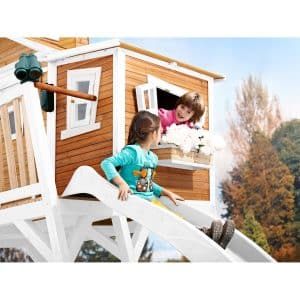 AXI Max Spielhaus Braun / Weiß Weiße Rutsche 193x432x288 cm