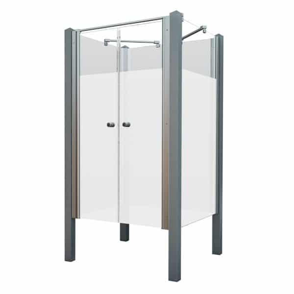 Breuer Garten-Dusche Exo BaukastenPendeltür 90 cm Intima Alu Silber