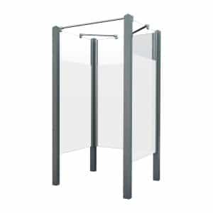 Breuer Garten-Dusche Exo BaukastenGlaselement 100 cm Intima Alu Silber