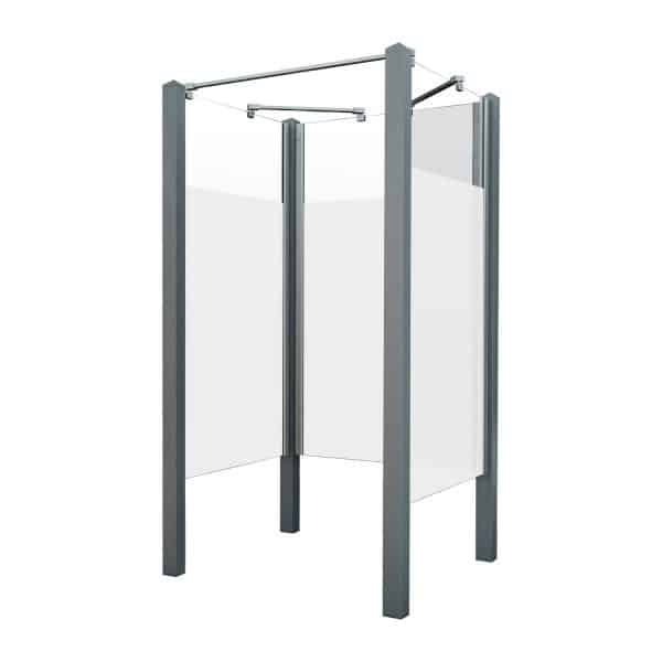 Breuer Garten-Dusche Exo BaukastenGlaselement 80 cm Intima Alu Silber