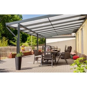 Gutta Terrassendach Prem. Anthrazit Stegpl PC Streifen Weiß 8.125 mm x 4.060 mm