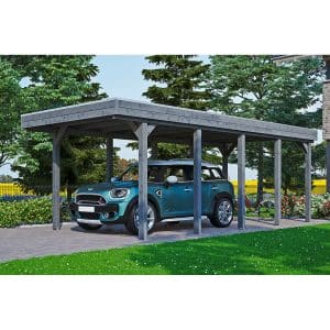 Carport Friesland Schiefergrau 314 x 708 cm mit EPDM-Dach