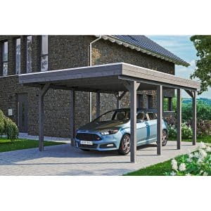 Carport Friesland Schiefergrau 397 x 555 cm mit Aluminiumdach