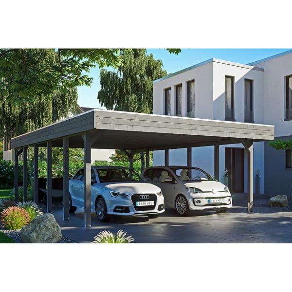 Carport Friesland Schiefergrau 557 x 860 cm mit Aluminiumdach