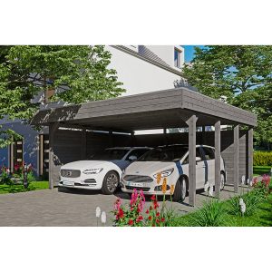 Carport Friesland Set 3 Schiefergrau 557 x 555 cm