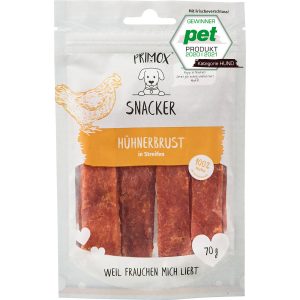 Primox Hunde-Snack Snacker in Streifen Huhn 70 g